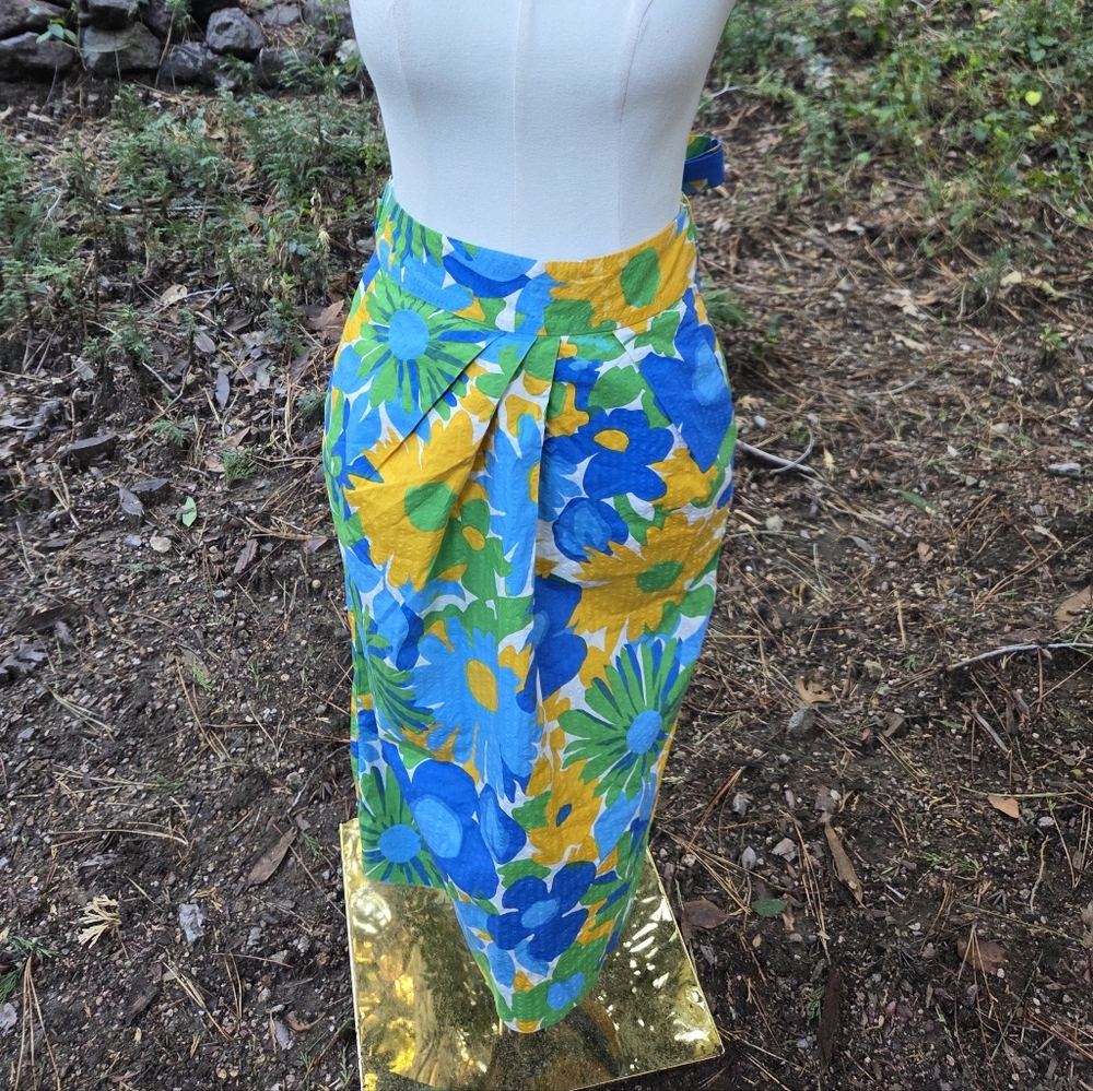 J. Crew 100% Cotton Morning Floral Tie Waist Skirt Size 2